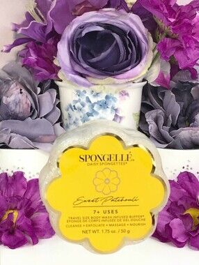 Sweet Patchouli Daisy Spongette Body Wash Infused Buffer Sponge 50g *NEW, Sealed